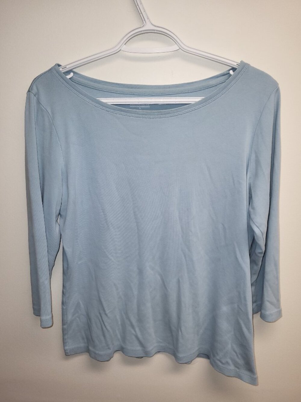 Northern Reflections Light Blue Boat Neck Long Sleeve Top Large